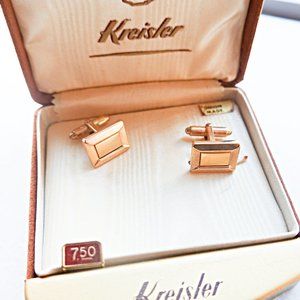 1950's Vintage GOLD FILLED Cufflinks Kreisler USA In Original Box New